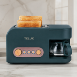 Stație Mic Dejun 3-în-1 TELUX® cu Cafetieră și Prăjitor