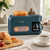 Stație Mic Dejun 3-în-1 TELUX® cu Cafetieră și Prăjitor